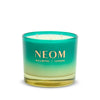 NEOM Perfect Peace 3 Wick Scented Candle with gradient green and yellow design on a white background