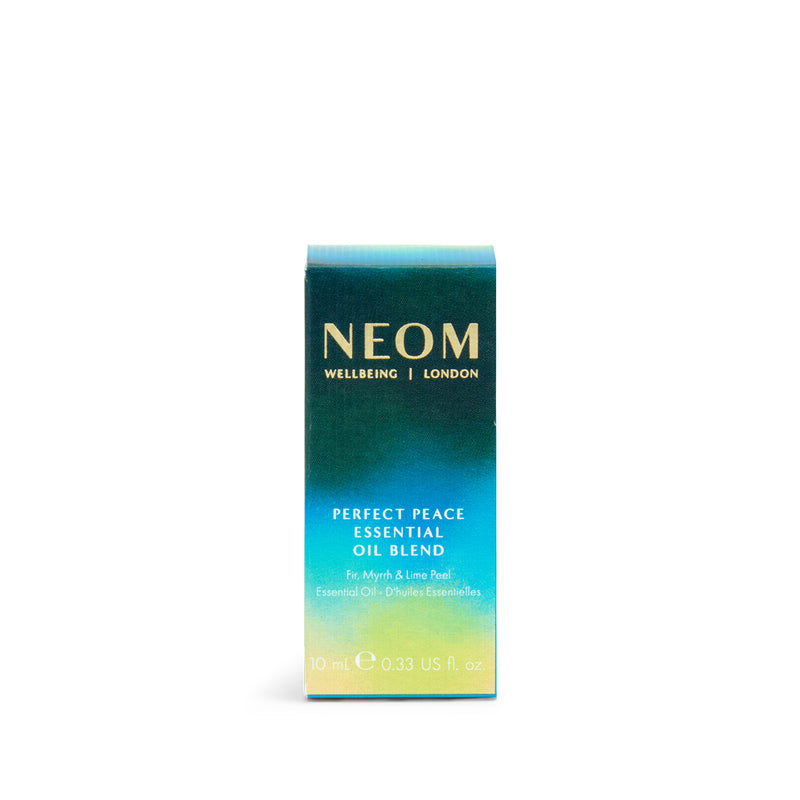 NEOM Perfect Peace Essential Oil Blend packaging on a white background