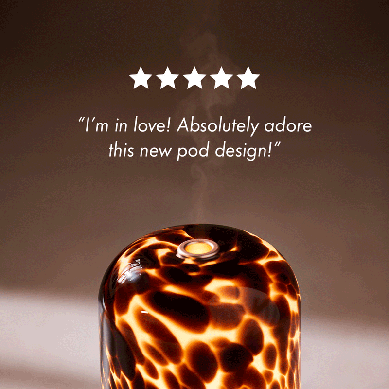 Wellbeing Pod Essential Oil Diffuser With Tortoiseshell Glass Cover