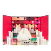 Neom skincare products with an open advent calendar in the background