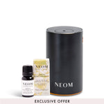 NEOM pod mini+ in black with a focus the mind essential oil blend