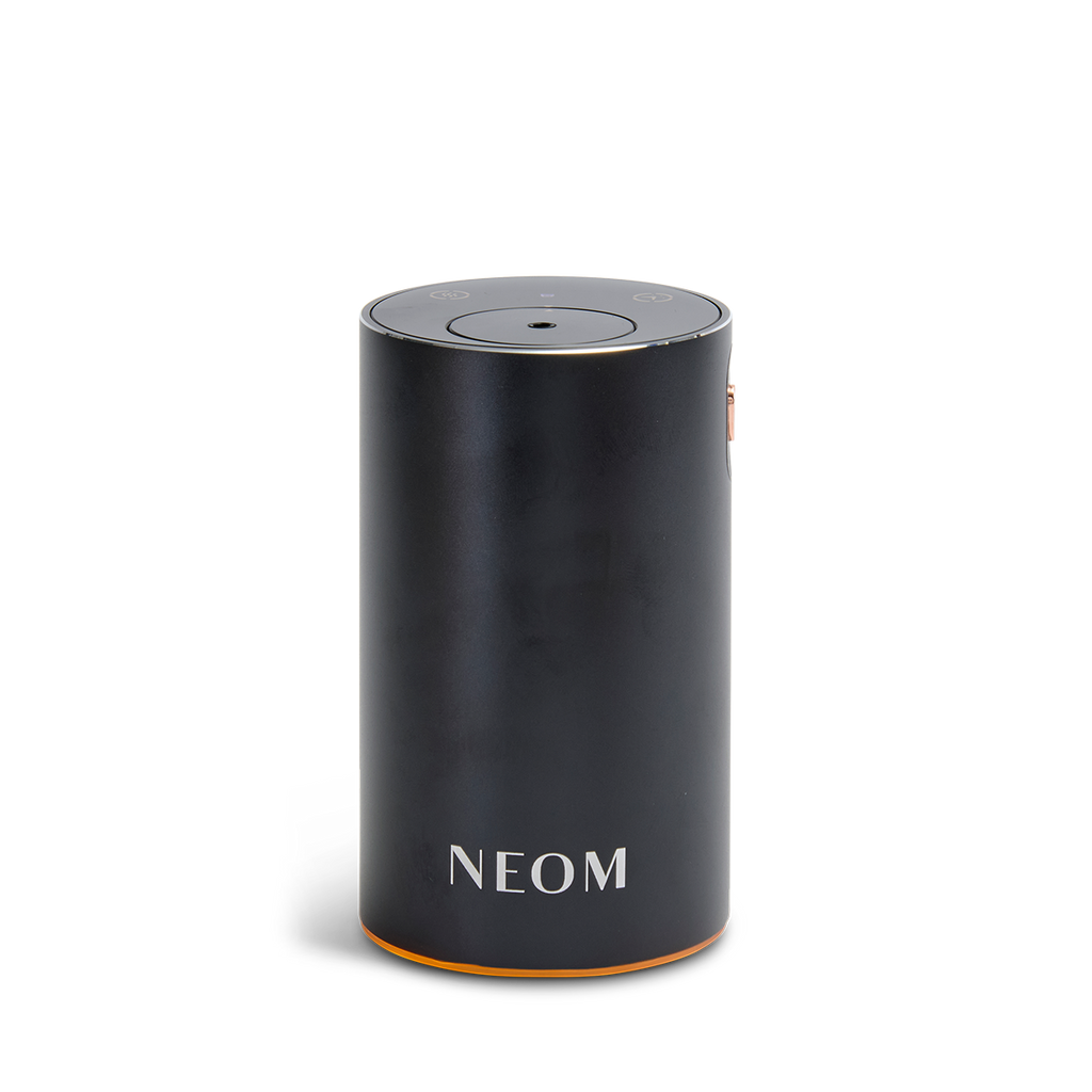 NEOM Pod Mini+ portable essential oil diffuser in black for aromatherapy and home fragrance