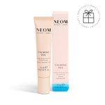 NEOM Calming Pen with packaging on a white background with a Perfect Gift roundel with a present