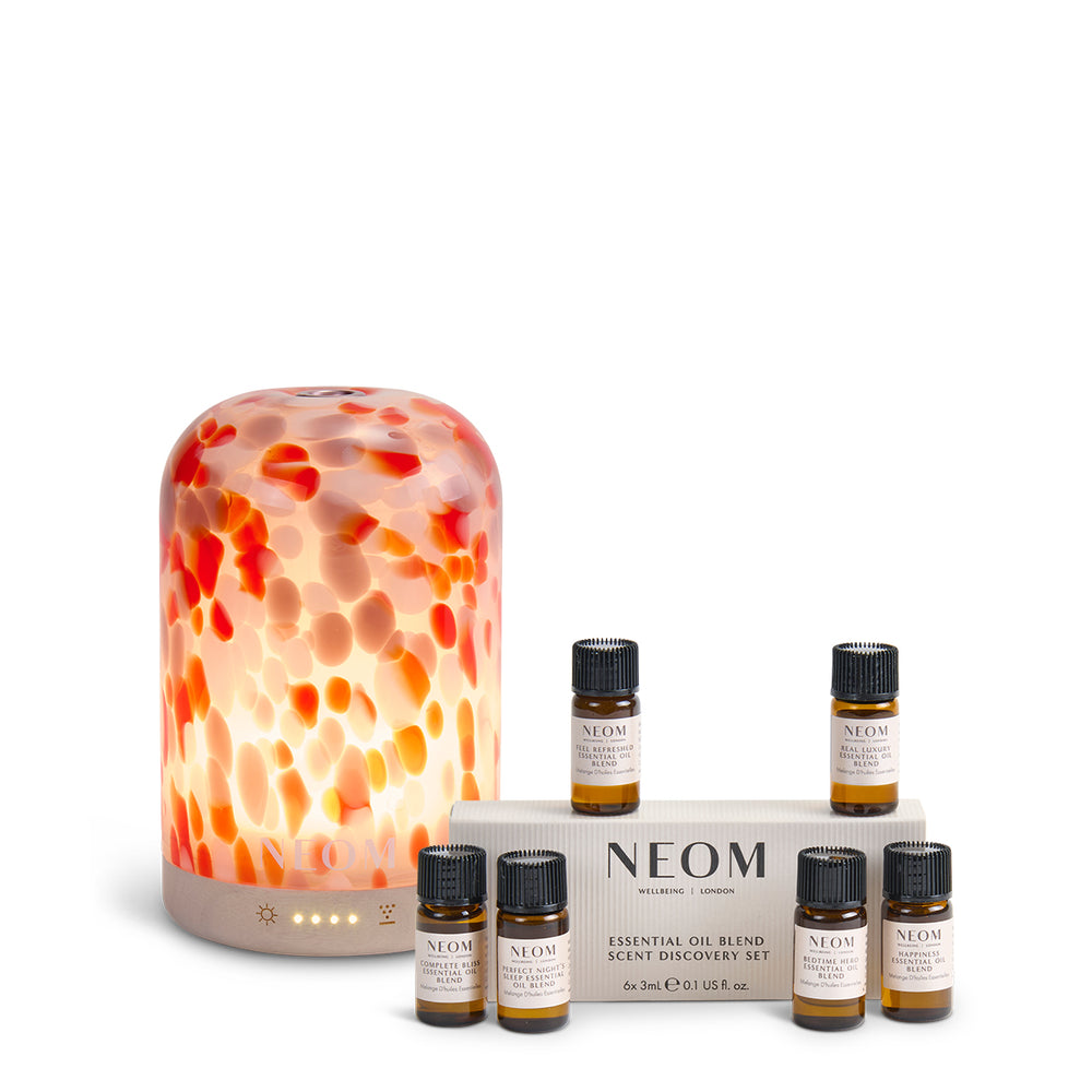 NEOM Clementine Diffuser with Essential Oil Blend Discovery Set