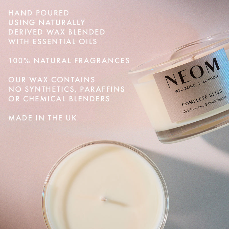 Complete Bliss Scented Candle Travel

HAND POURED
USING NATURALLY DERIVED WAX BLENDED WITH ESSENTIAL OILS

100% NATURAL FRAGRANCES

OUR WAX CONTAINS NO SYNTHETICS, PARAFFINS OR CHEMICAL BLENDERS

MADE IN THE UK