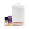 NEOM diffuser and essential oil set on a white background