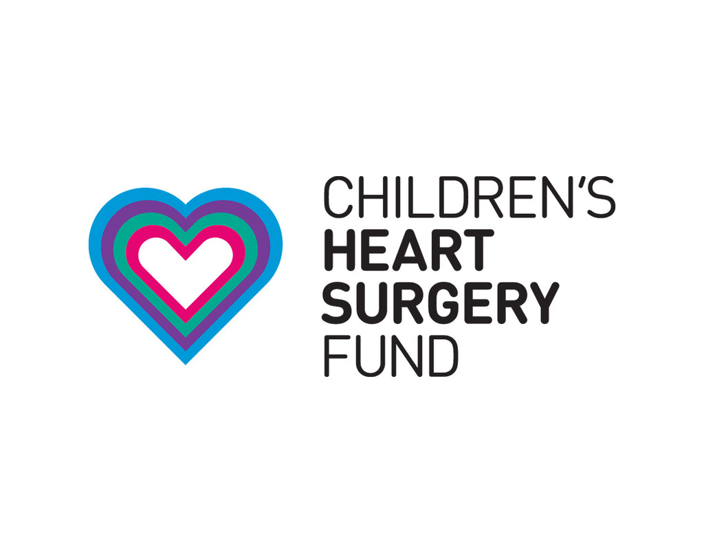 Logo of Children's Heart Surgery Fund with a colorful heart symbol on a white background
