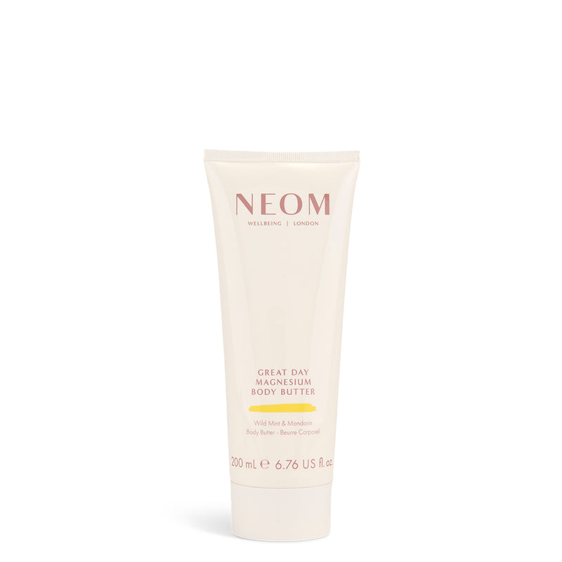 NEOM great day magnesium body butter on a white background