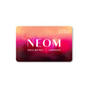 NEOM gift card with gradient colours on a white background