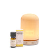 NEOM Wellbeing Happiness Essential Oil Blend 10ml with the electric Wellbeing Pod diffuser