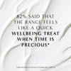 Cream texture background with wellbeing message, luxury skincare concept NEOM