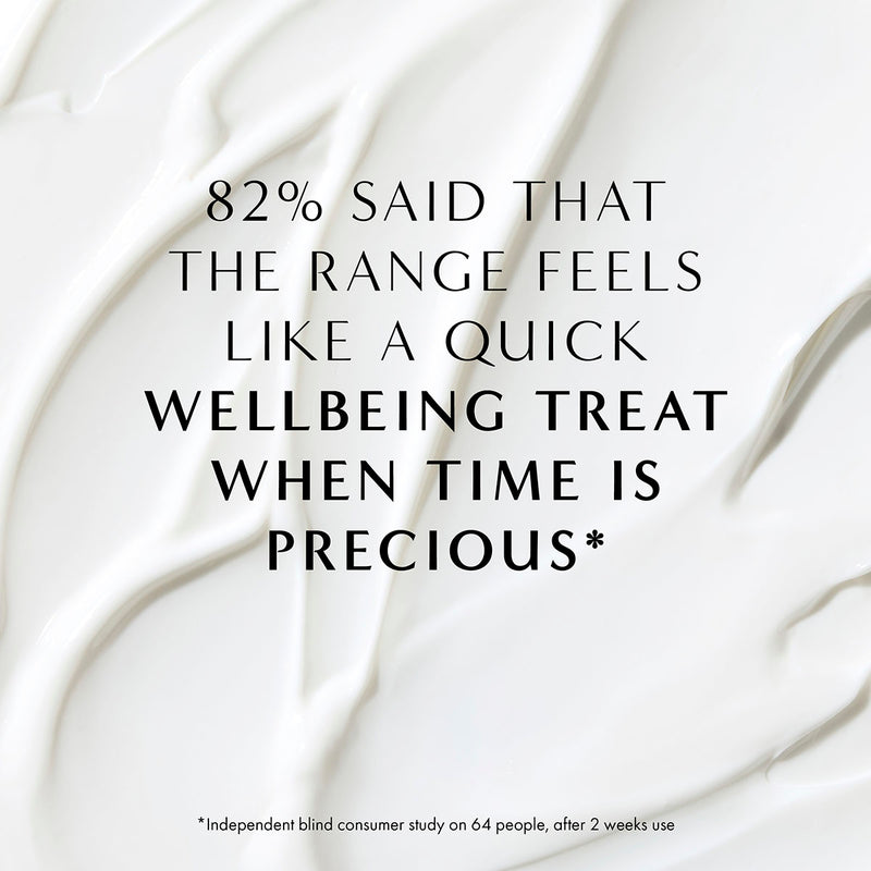 Cream texture background with wellbeing message, luxury skincare concept NEOM