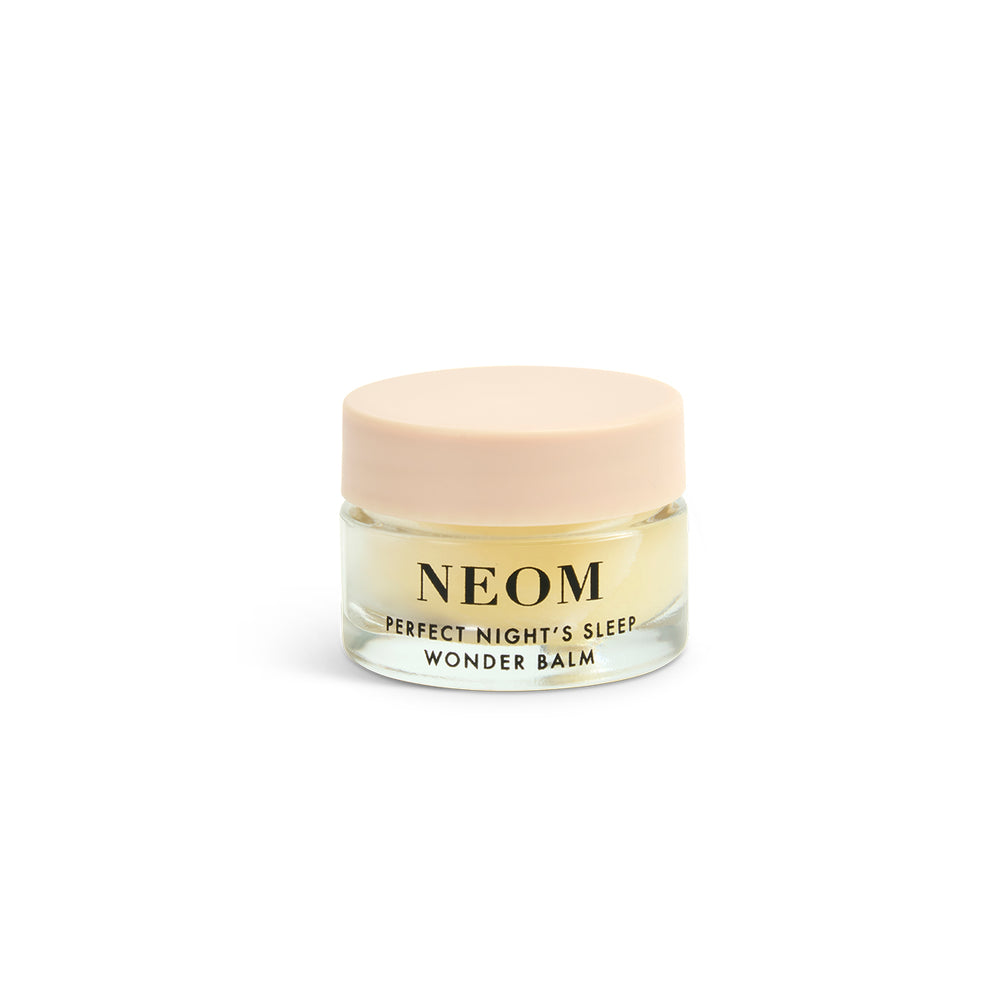 NEOM wonder balm jar on a white background