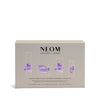 NEOM sleep wellbeing collection packaging on a white background
