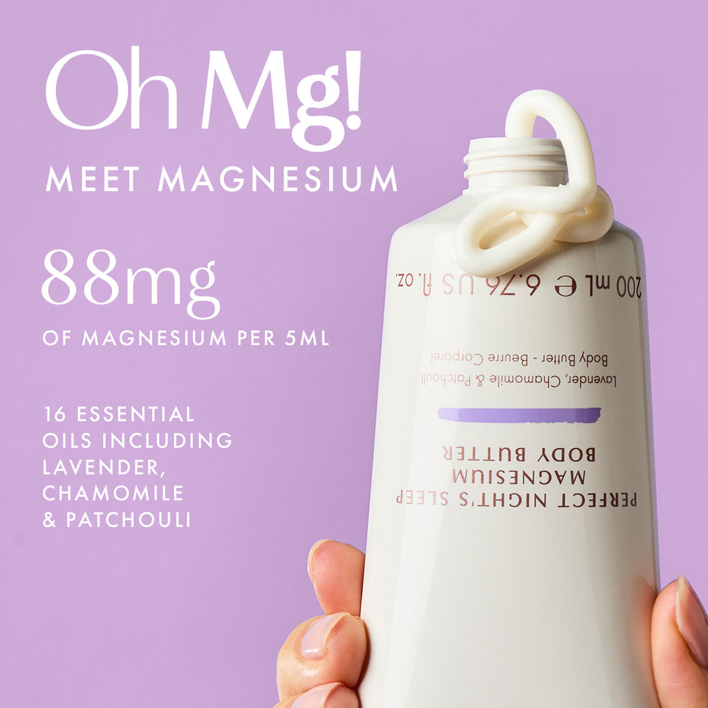 NEOM Perfect Night’s Sleep magnesium body butter, relaxing blend with lavender, chamomile and patchouli