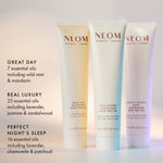 NEOM magnesium body butter trio set, Great Day, Real Luxury and Perfect Night’s Sleep skincare range