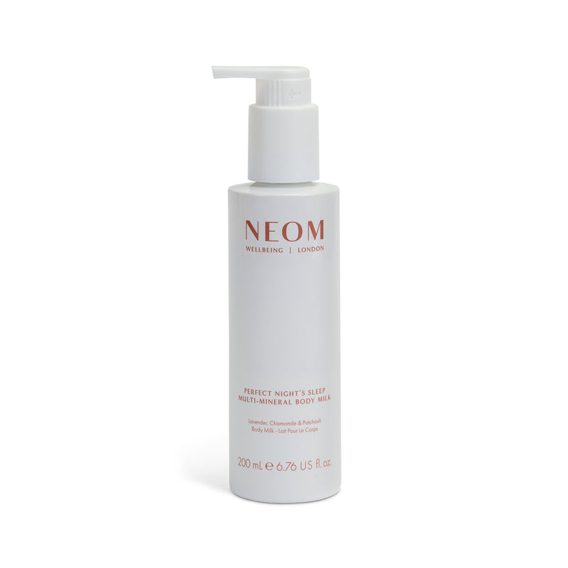 NEOM Perfect Night Sleep Multi Mineral Body Milk on a white background