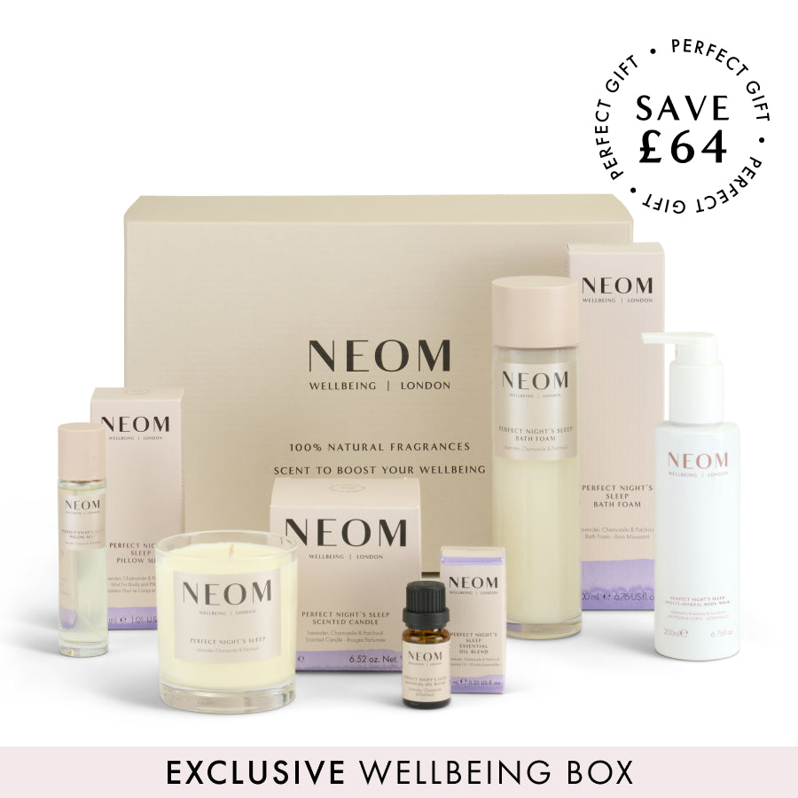 NEOM Exclusive Wellbeing Box, The Sleepy Bestsellers Box. Save £64.