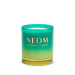 NEOM Perfect Peace 1 Wick Scented Candle with gradient green and yellow design on a white background