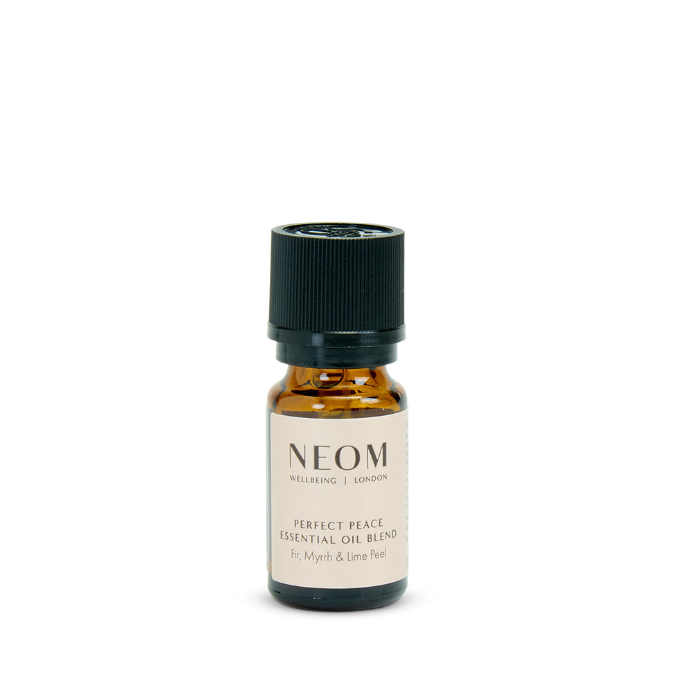 NEOM Perfect Peace essential oil bottle on a white background
