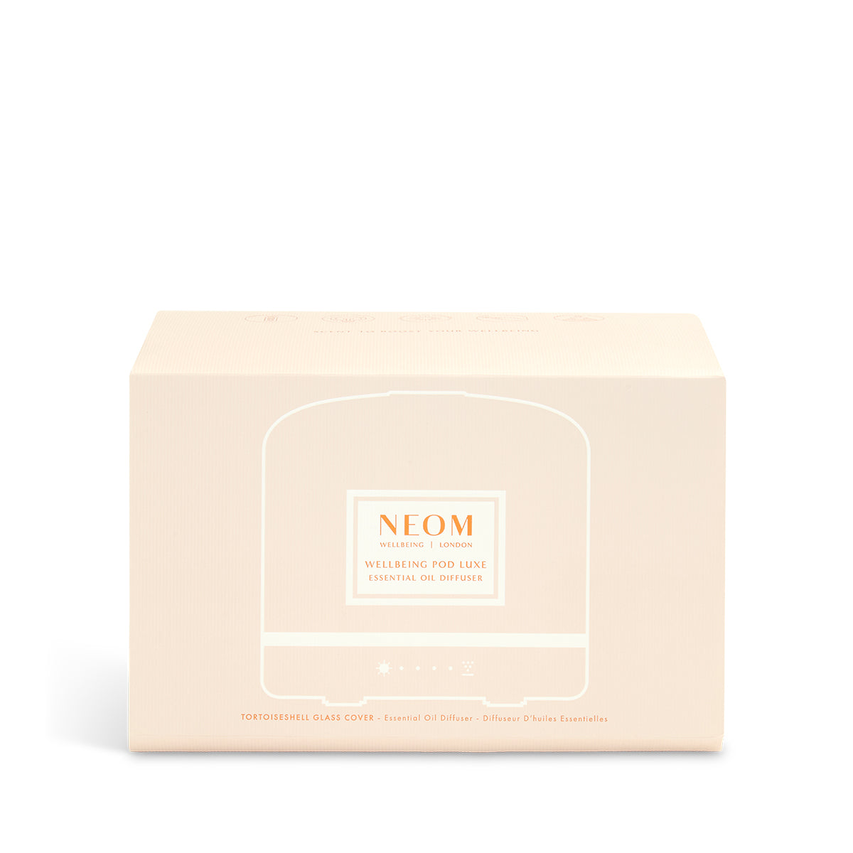 NEOM product packaging on a white background