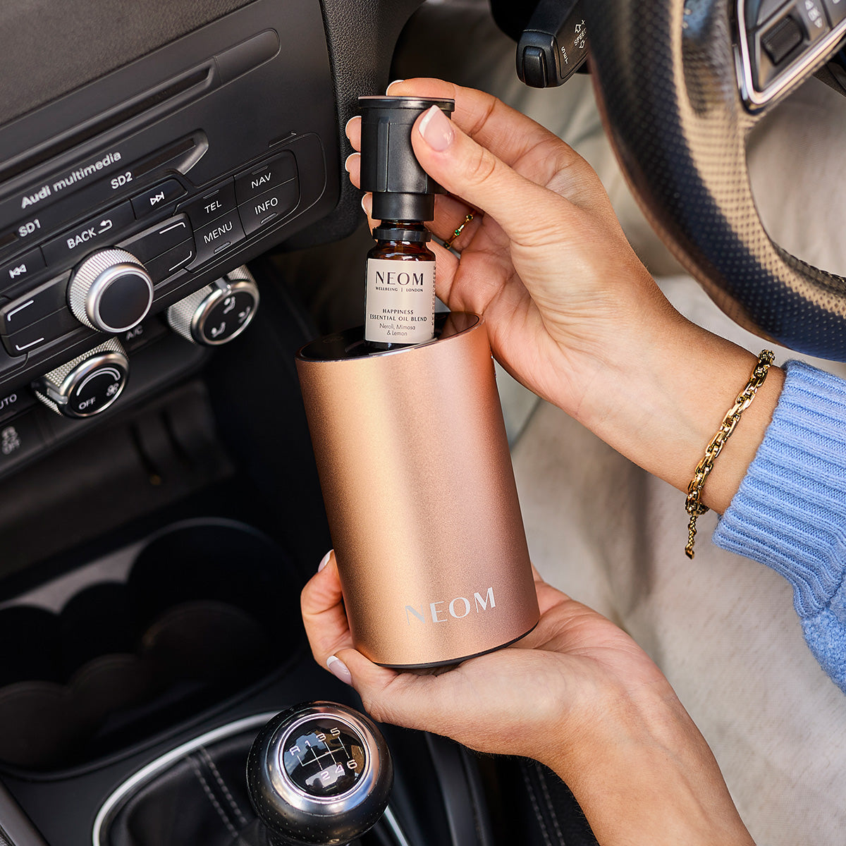 Mini Pod Diffuser Wellbeing Pod Mini+ Waterless Essential Oil Diffuser in Rose Gold ...