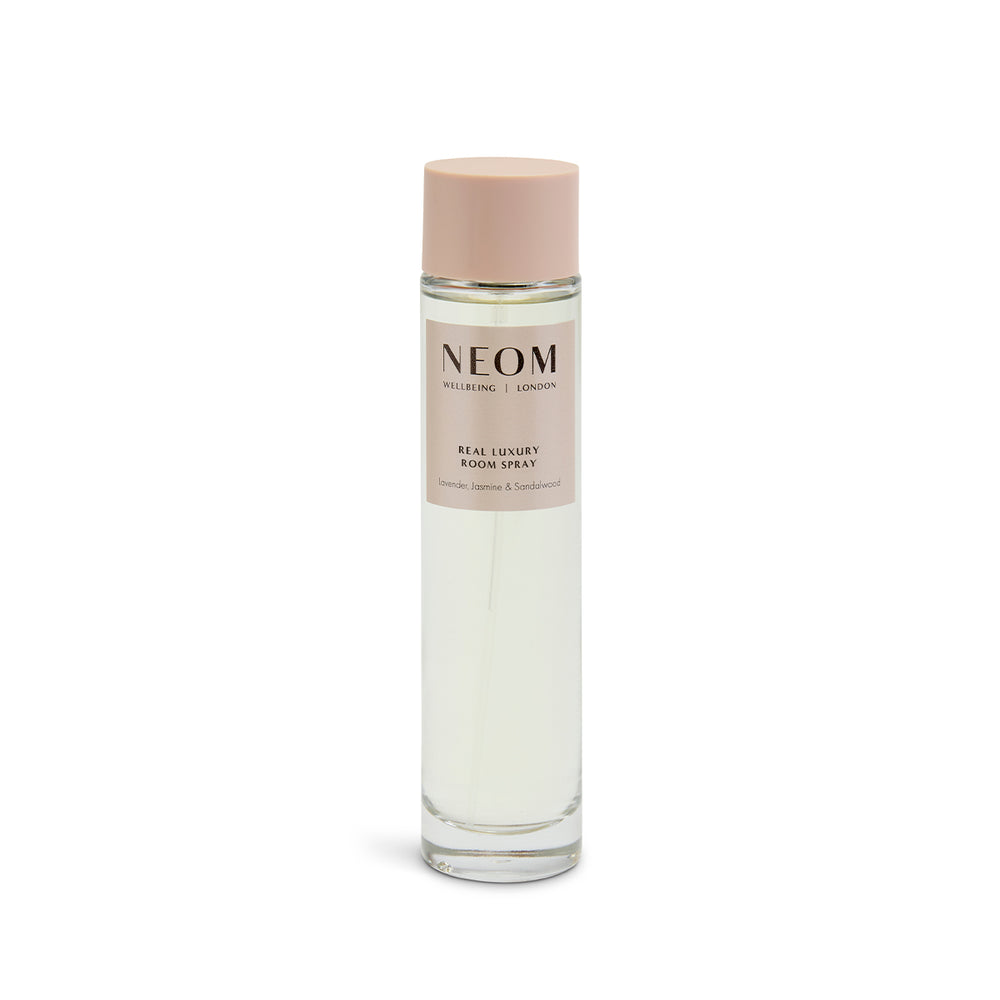 NEOM room spray bottle on a white background