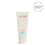 NEOM body butter tube on a white background with 'Subscribe & Save' text.
