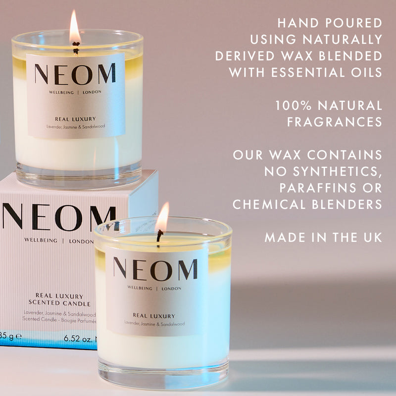 Real Luxury Scented Candle 1 Wick

HAND POURED
USING NATURALLY DERIVED WAX BLENDED WITH ESSENTIAL OILS

100% NATURAL FRAGRANCES

OUR WAX CONTAINS NO SYNTHETICS, PARAFFINS OR CHEMICAL BLENDERS

MADE IN THE UK
