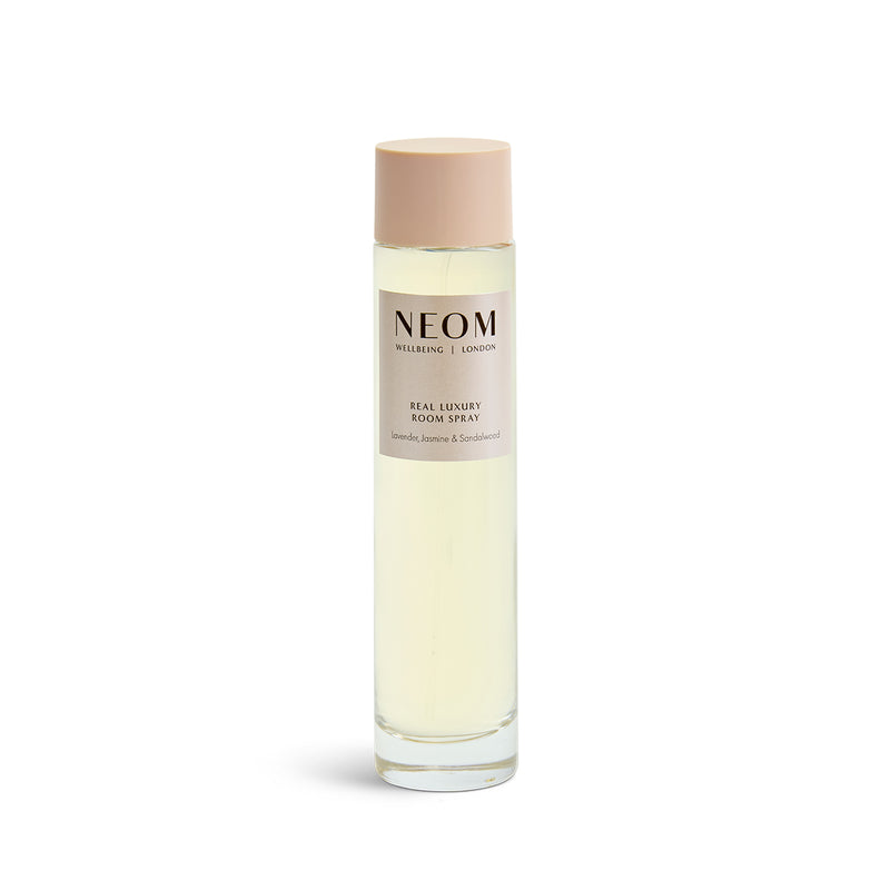 NEOM Real Luxury Room Spray bottle on a white background