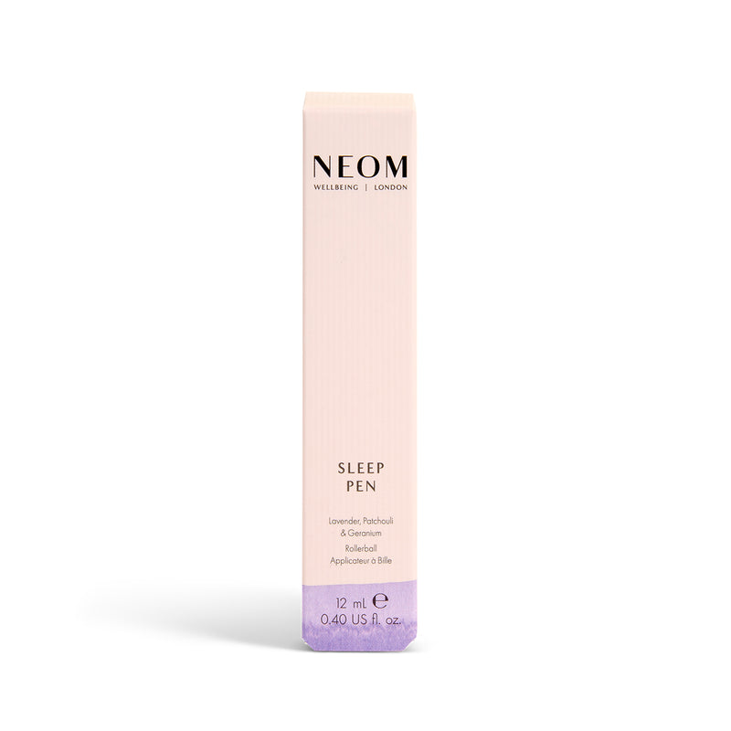 NEOM Sleep Pen packaging on a white background