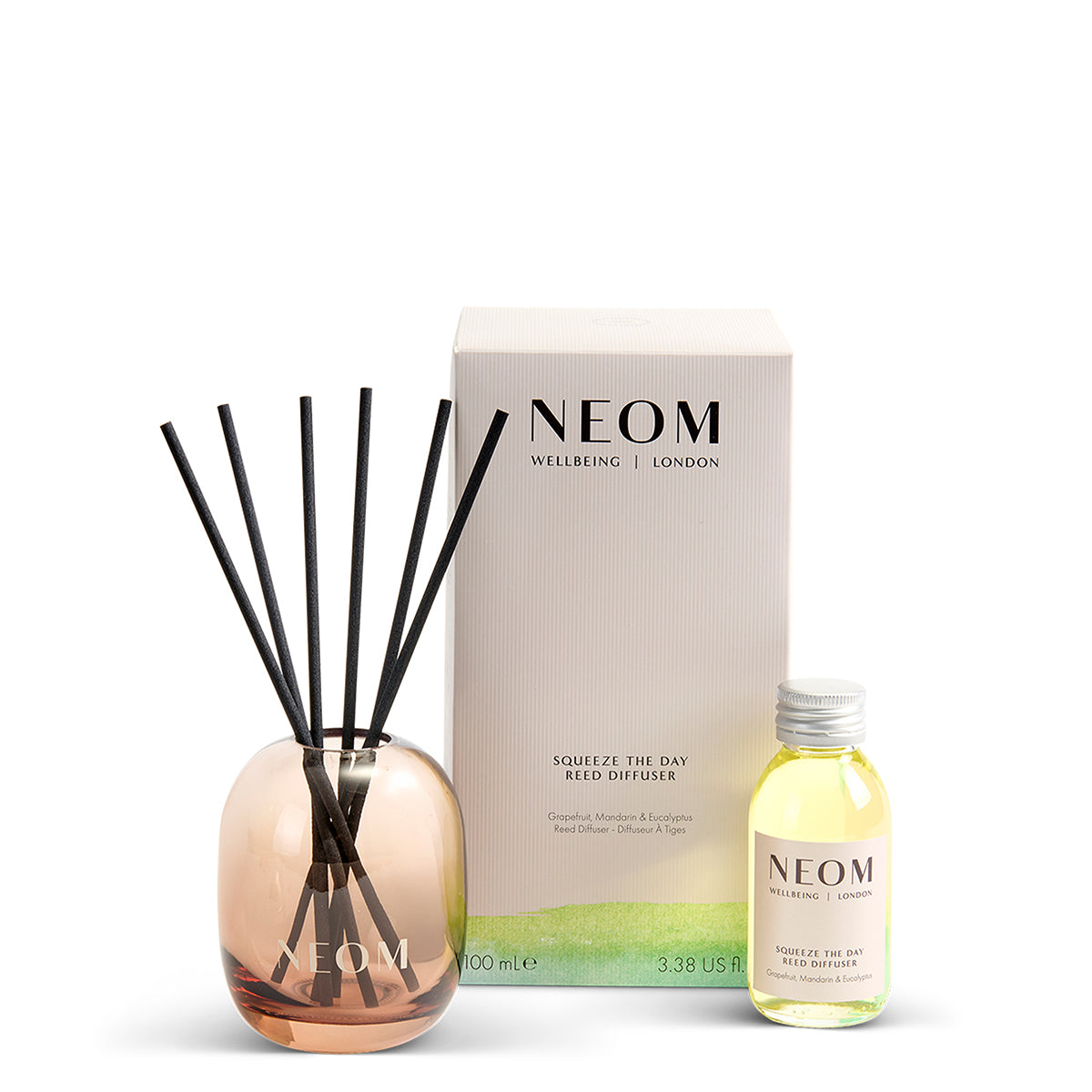 Squeeze The Day Reed Diffuser with product packaging on a white background