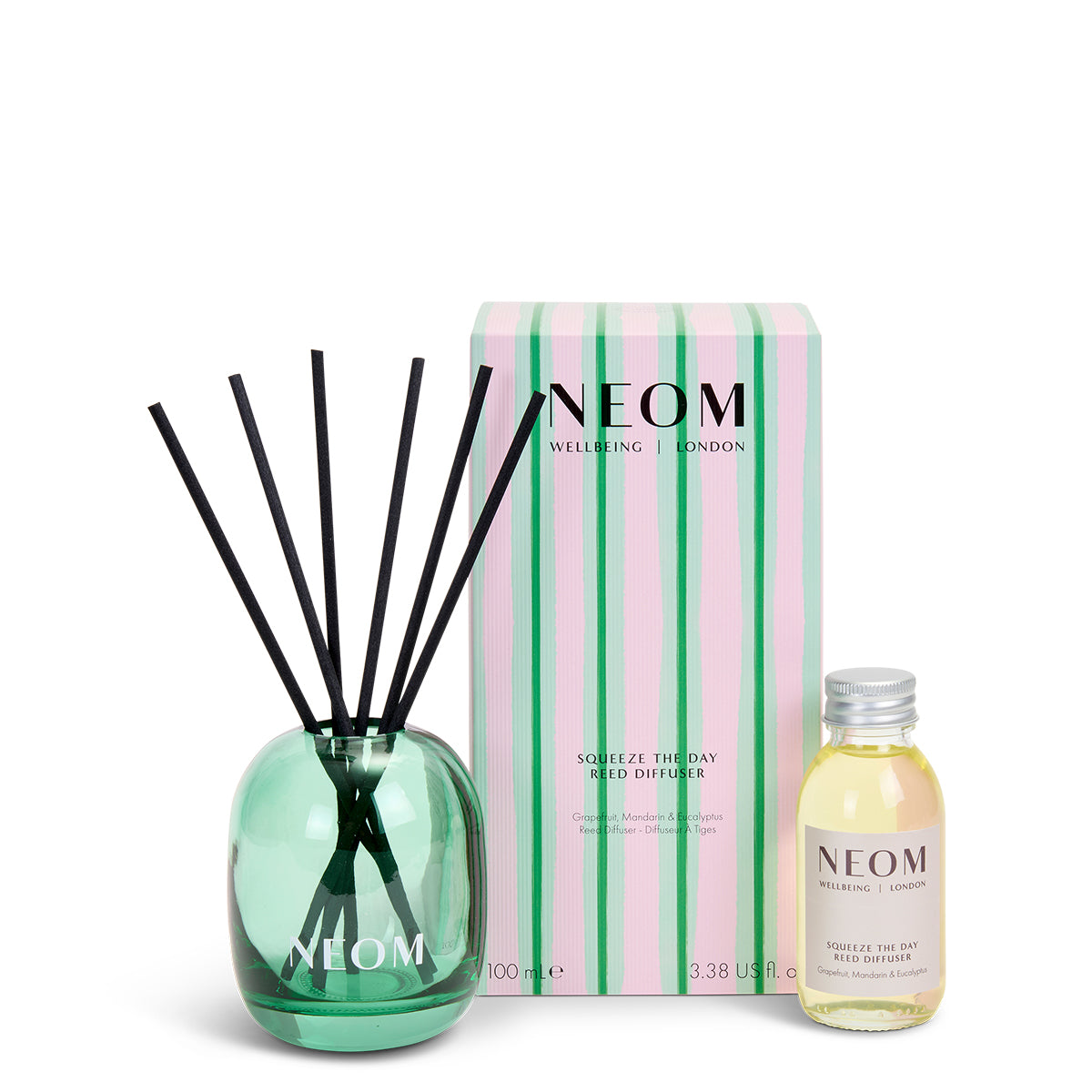 NEOM squeeze the day reed diffuser and box
