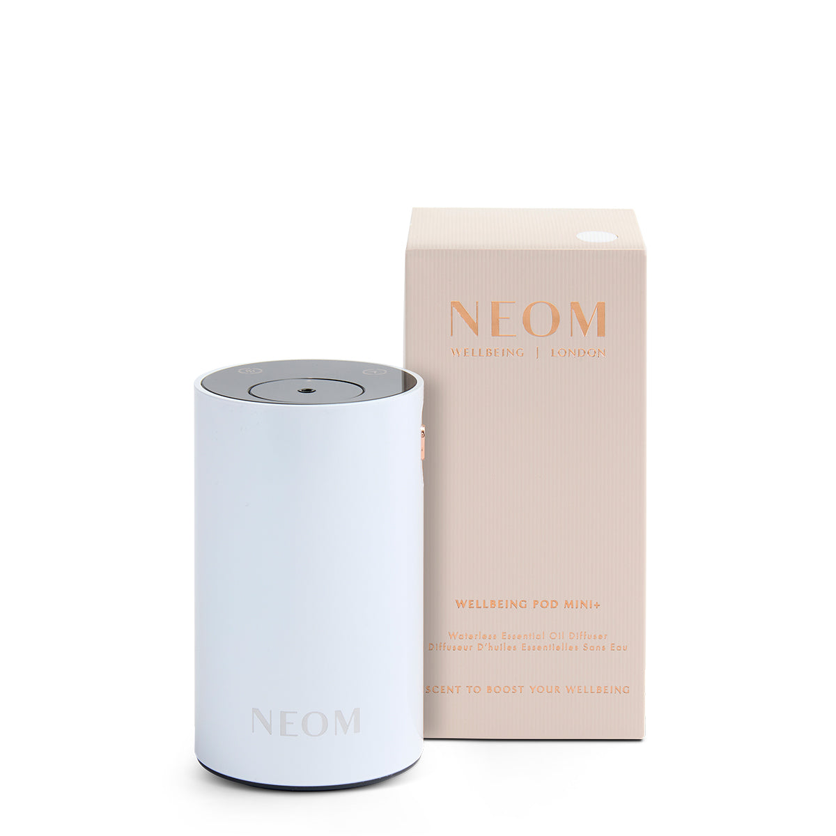 NEOM white pod mini on a white background