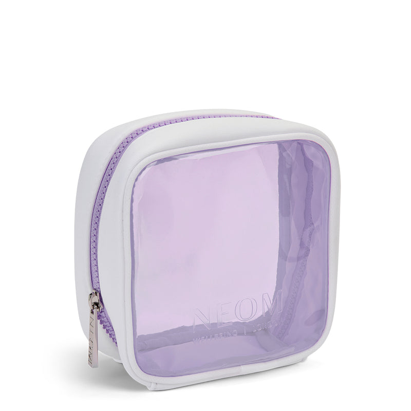 NEOM purple transparent bag